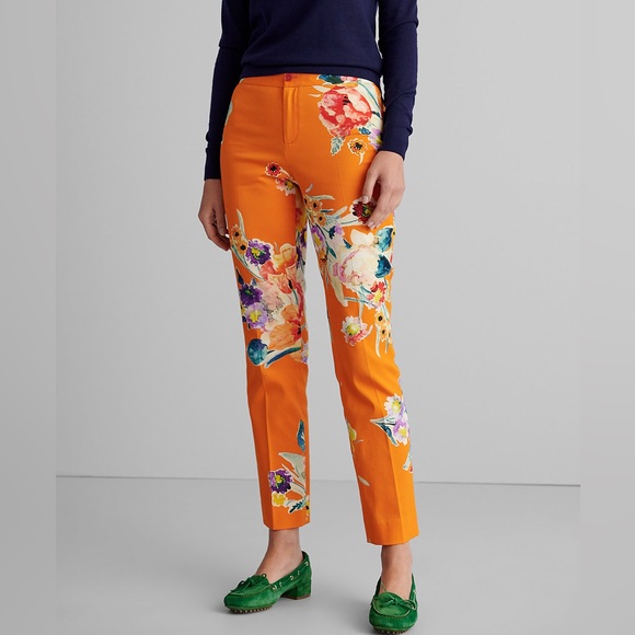 Ralph Lauren Carlina Floral Cotton Trouser purple label Botanical 16 - Picture 12 of 13